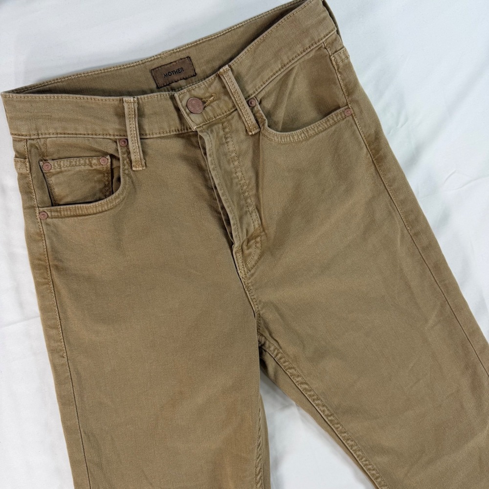 MOTHER The Tomcat Jeans Lark WashTan Khaki‎ High Rise Straight Leg Size 25